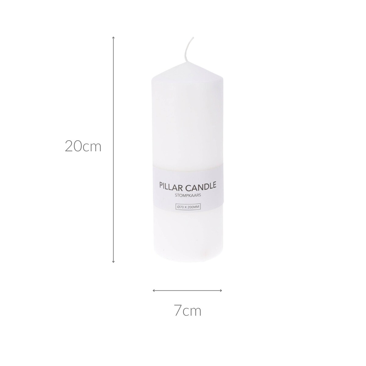 Świeca walec z parafiny, Ø 7 x 20 cm