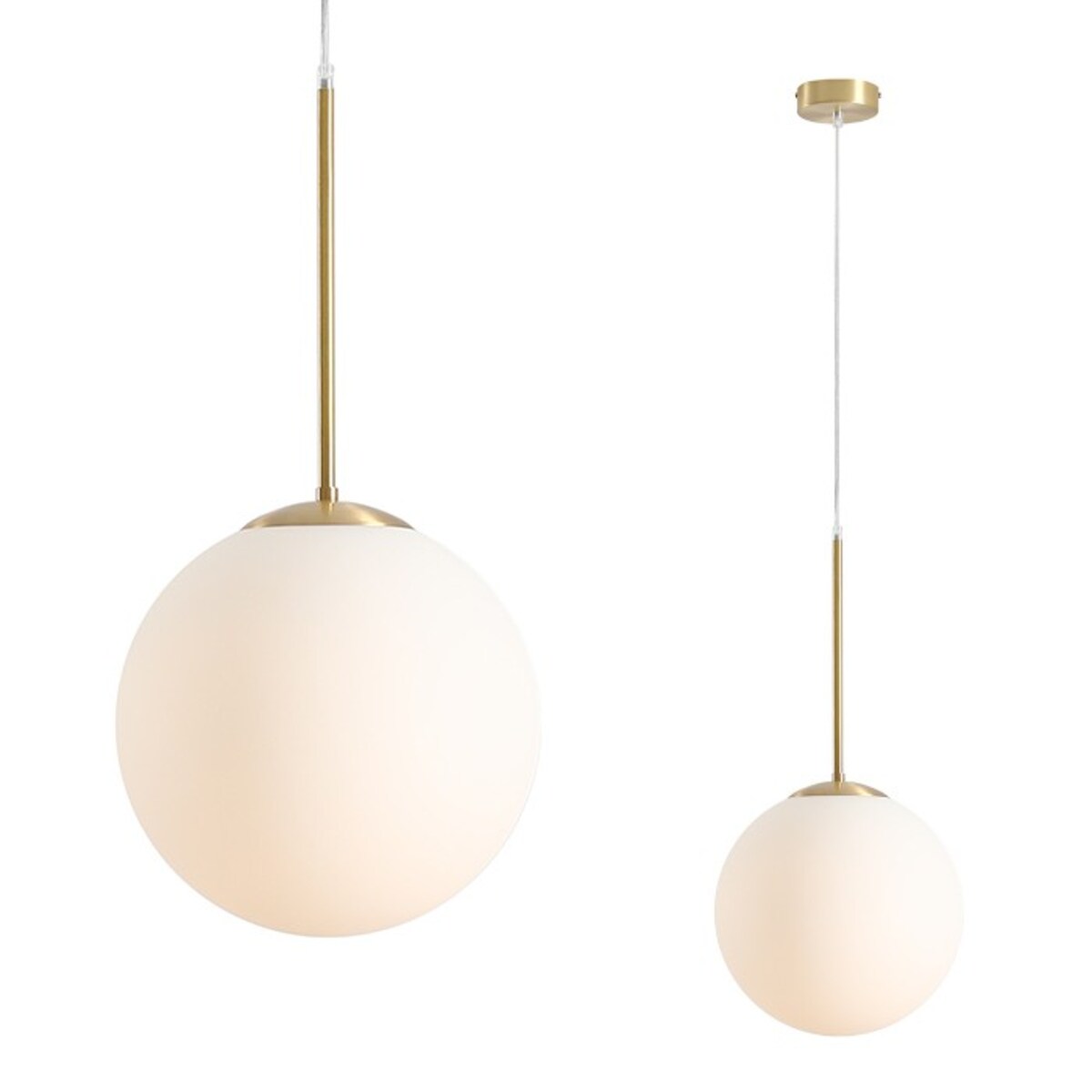 Wisząca lampa kula BOSSO 1087G40 Aldex okrągły zwis do salonu biały