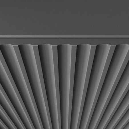 Szafka RTV NOELI, wisząca z ryflowanymi frontami pod telewizor- grafitowa