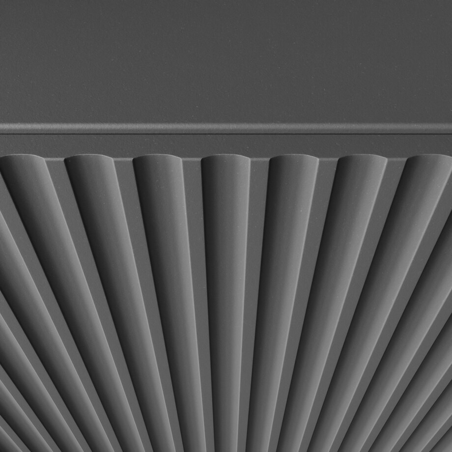 Szafka RTV NOELI, wisząca z ryflowanymi frontami pod telewizor- grafitowa