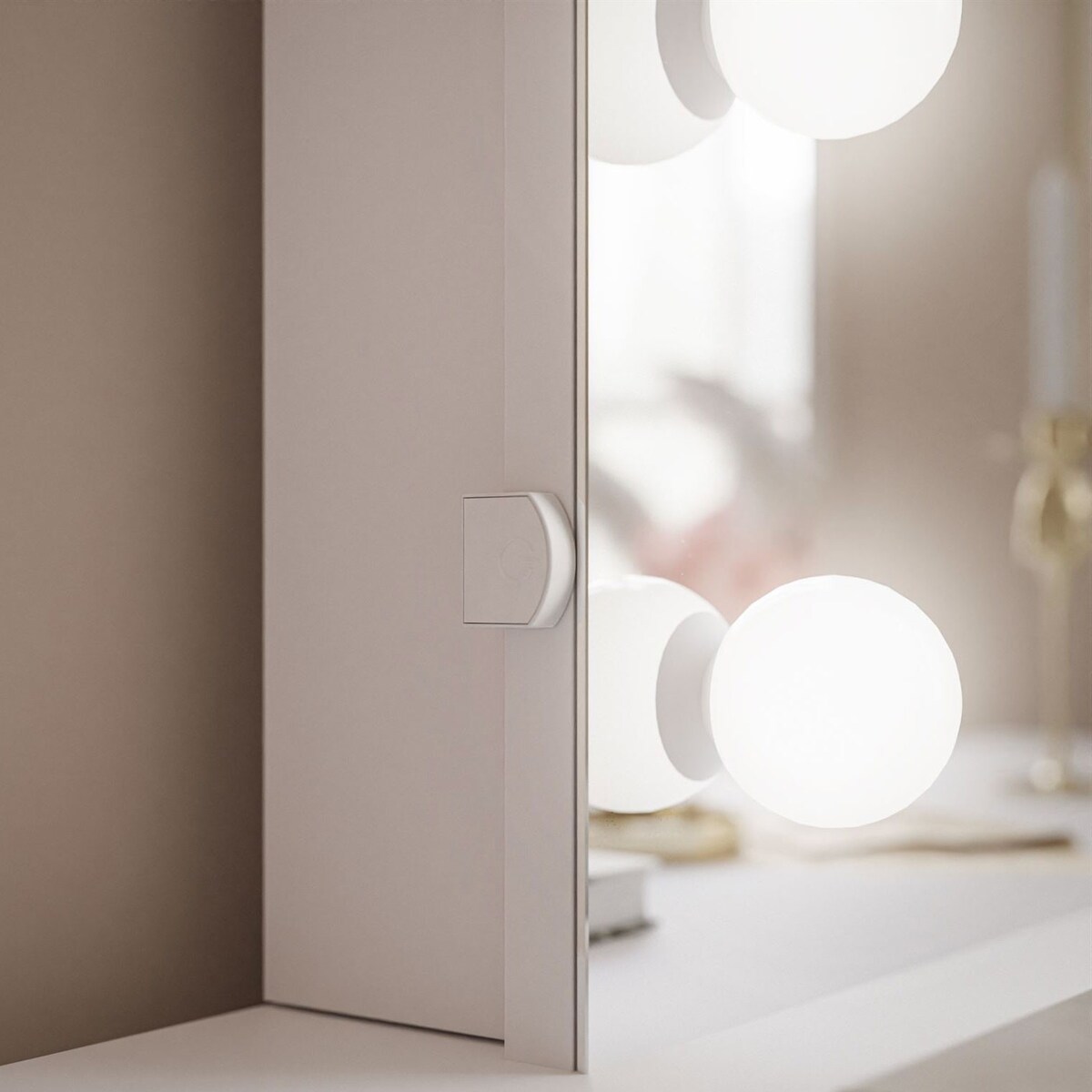 Toaletka AURORA-S ELITE z lustrem biały połysk