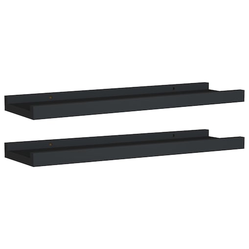 vidaXL Półki ścienne na zdjęcia, 2 szt., czarne, 40x9x3 cm, MDF