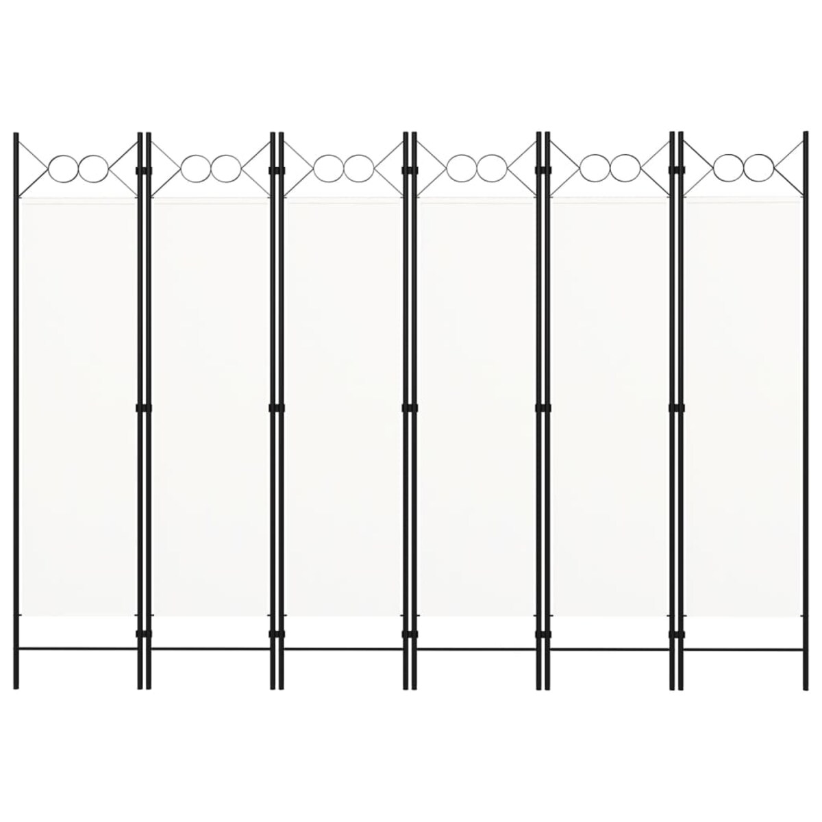 vidaXL Parawan 6-panelowy, biały, 240 x 180 cm