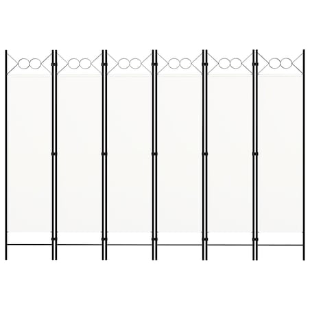 vidaXL Parawan 6-panelowy, biały, 240 x 180 cm