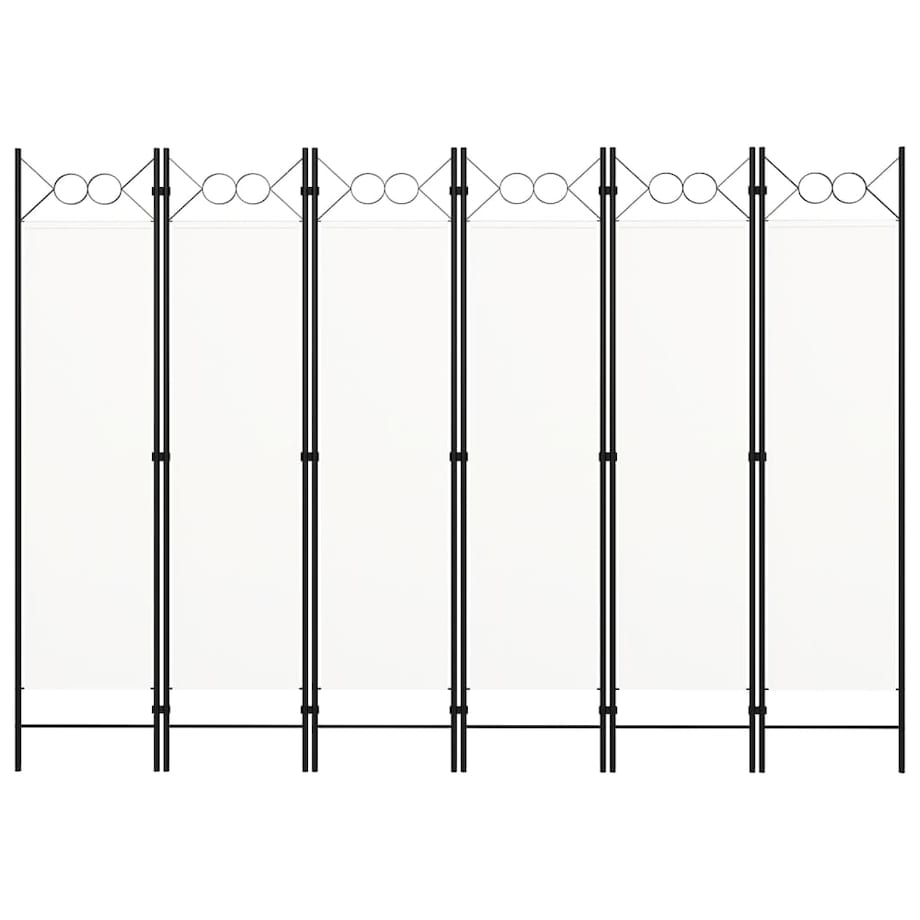 vidaXL Parawan 6-panelowy, biały, 240 x 180 cm