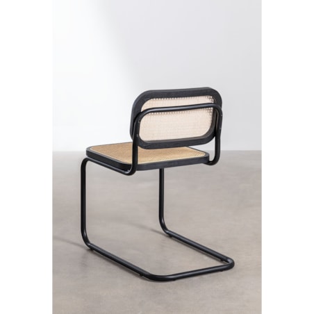 Krzesło czarne z plecionką wiedeńską czarna podstawa