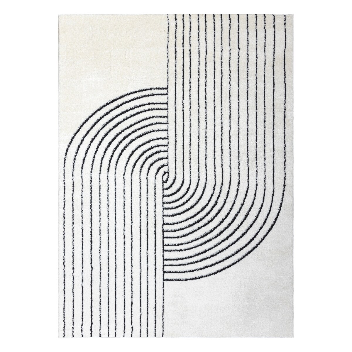 Dywan MODE 8587 geometryczny krem / czarny 180x270 cm