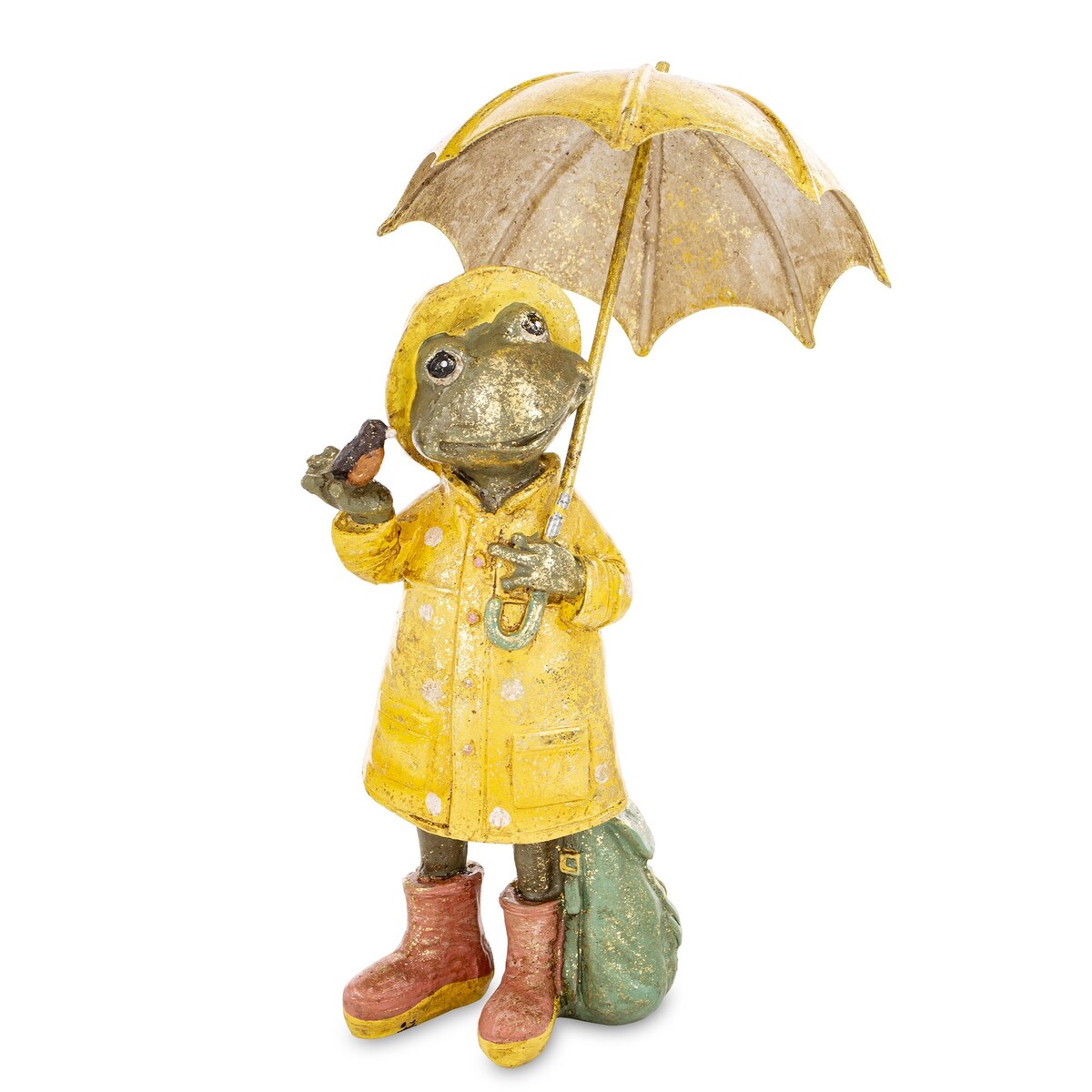 Dekoracja - żabka pod parasolem 19x9,5x9,5 cm ANITA żółta