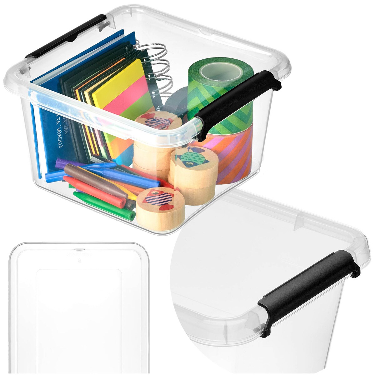 Pojemnik Plastikowy Pudełko Z Pokrywą Do Przechowywania Organizer 1,15L