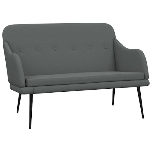 vidaXL Ławka, ciemnoszara, 110x76x80 cm, obita tkaniną