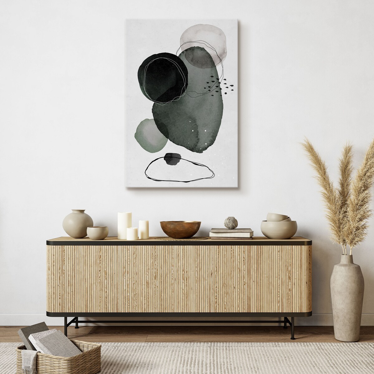 Obraz Na Płótnie Akarele Abstrakcja Styl Boho Minimalizm 80x120cm