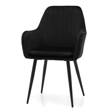 Krzesło tapicerowane EMILIA czarny welur salon jadalnia