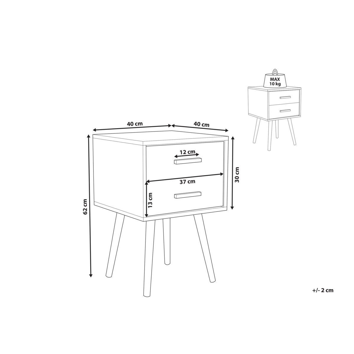 Stolik pomocniczy szary ALABAMA