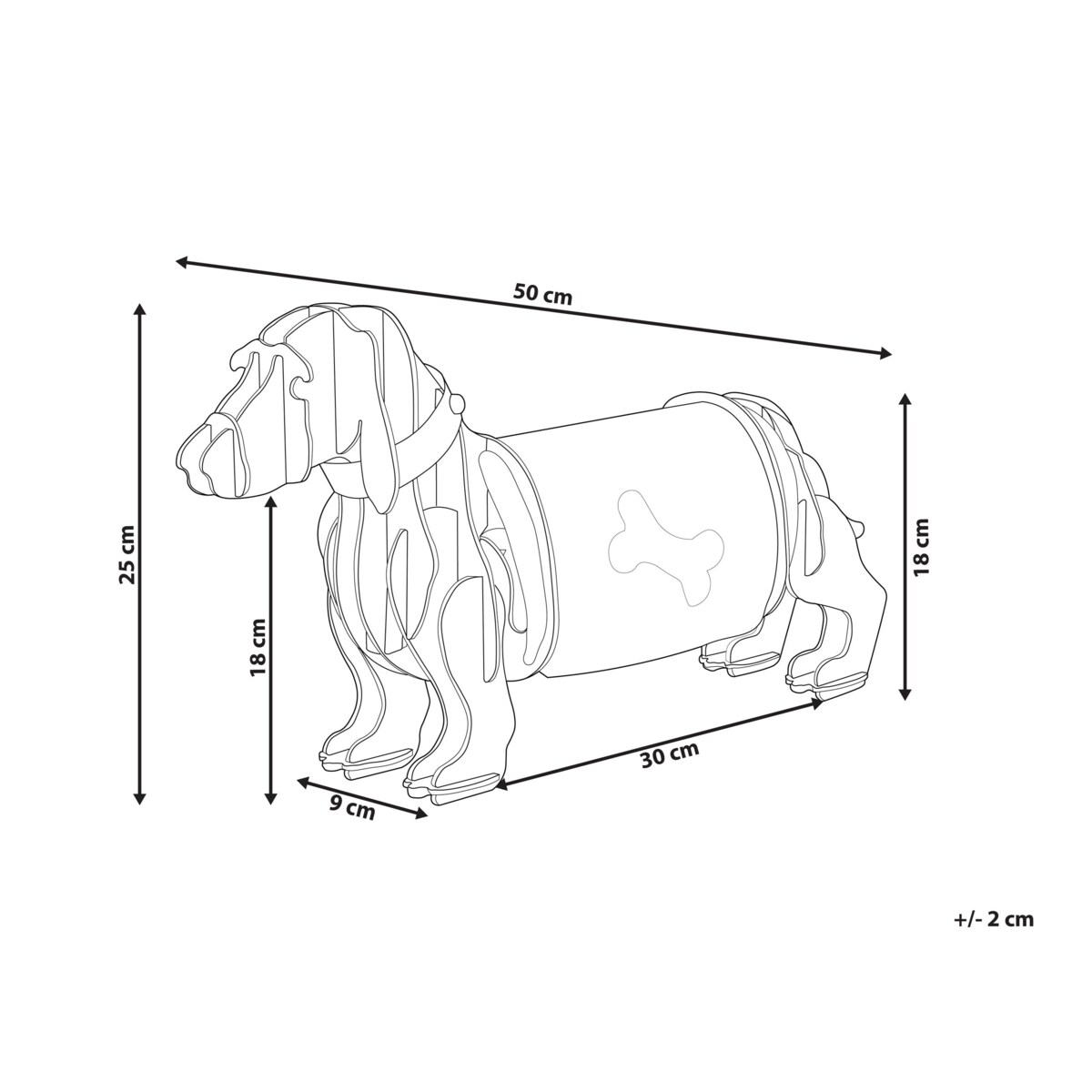 Lampa stołowa pies jasne drewno LOUBIERE