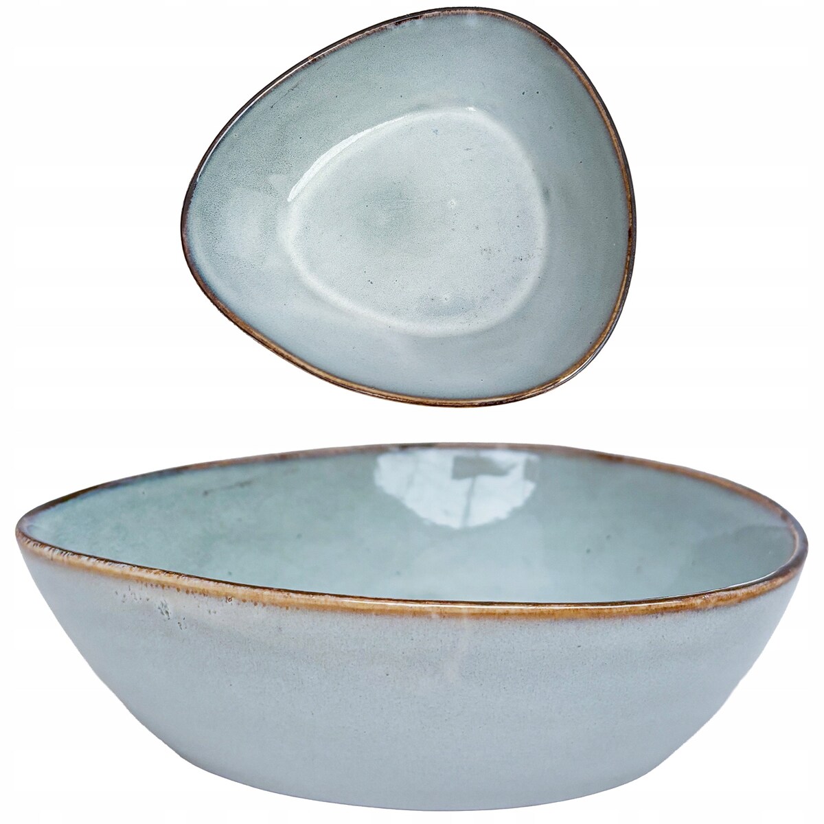 MISKA OBIADOWA BULIONÓWKA 600ml OWALNA BŁĘKITNA CERAMICZNA DO ZUPY MISA