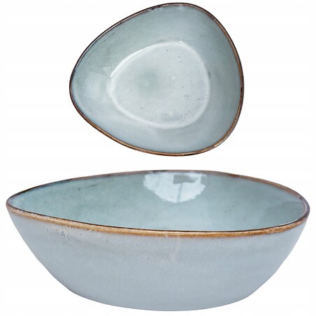 MISKA OBIADOWA BULIONÓWKA 600ml OWALNA BŁĘKITNA CERAMICZNA DO ZUPY MISA