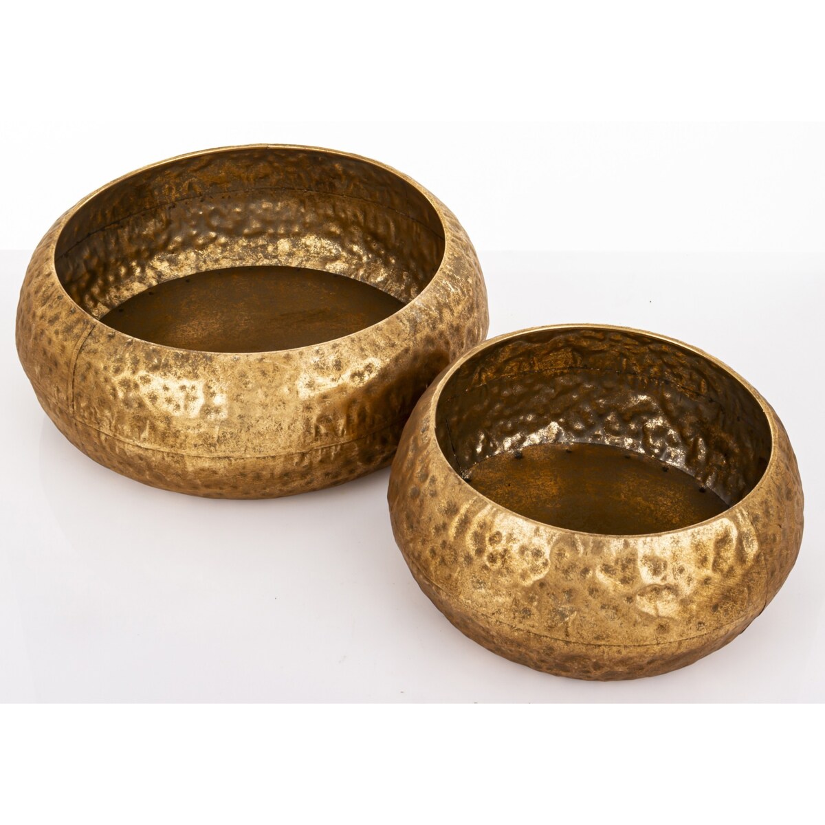 Osłonka metalowa 2 szt. 14x35 i 12,5x26 cm MERIDA złota