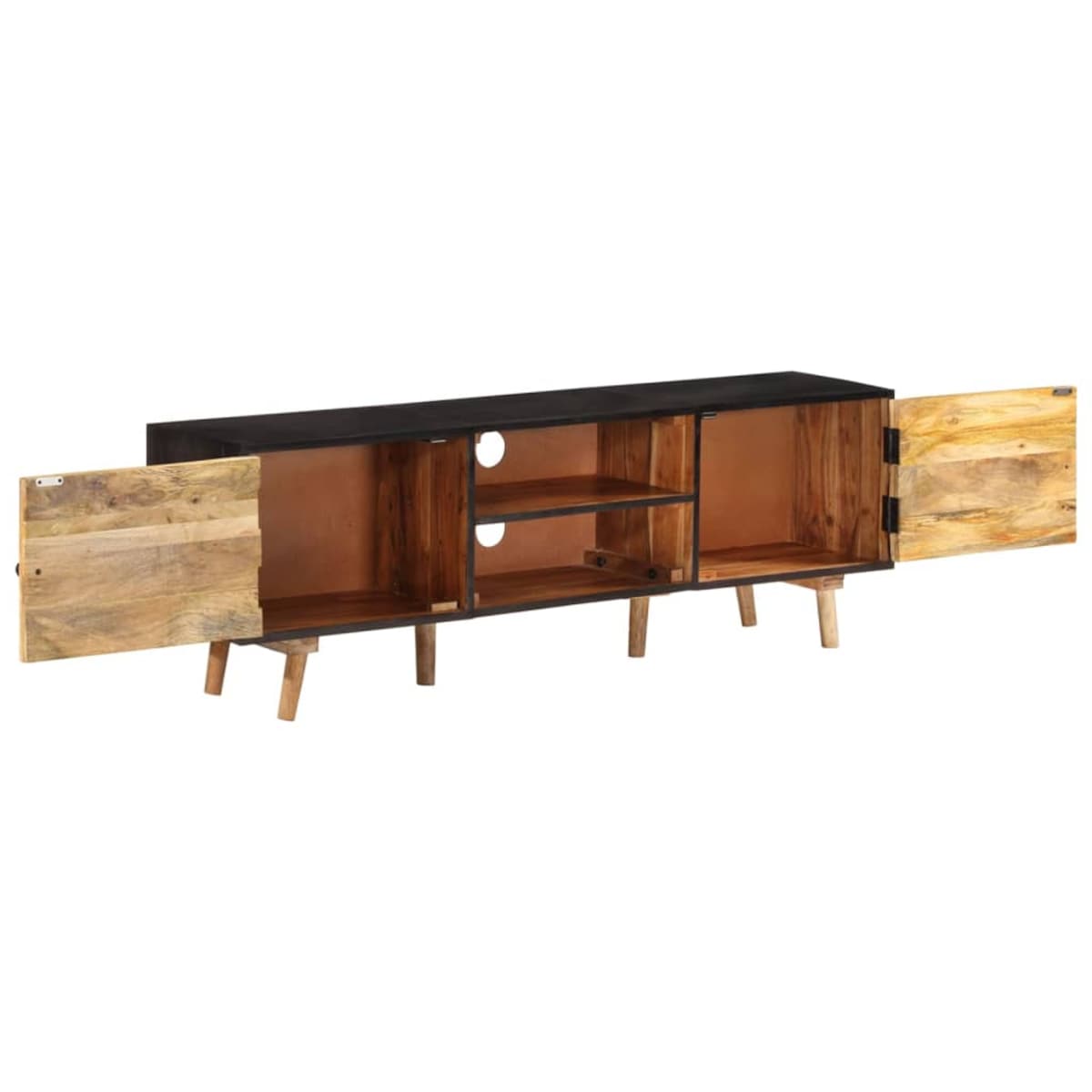 vidaXL Szafka pod TV, 140x30x46 cm, surowe drewno mango i akacjowe