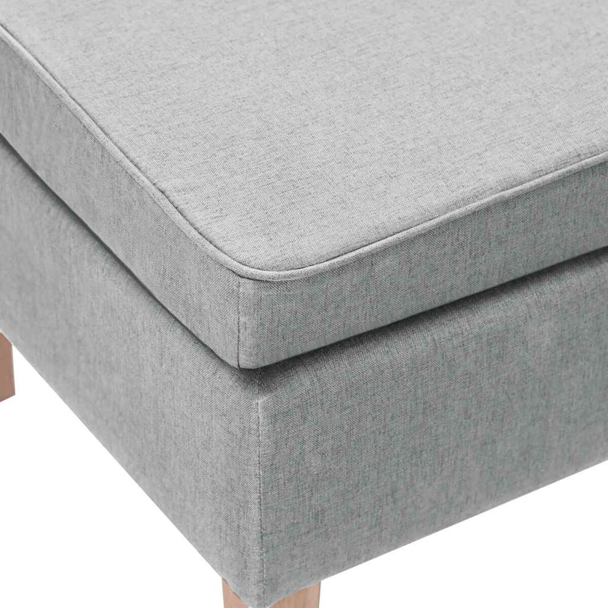 vidaXL Podnóżek z drewnianymi nóżkami, jasnoszary, obity tkaniną