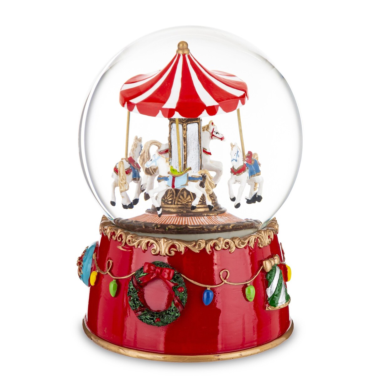 Kula szklana śnieżna z pozytywką Koniki 17x11,5x11,5 cm