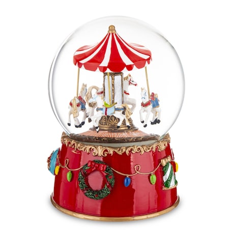 Kula szklana śnieżna z pozytywką Koniki 17x11,5x11,5 cm