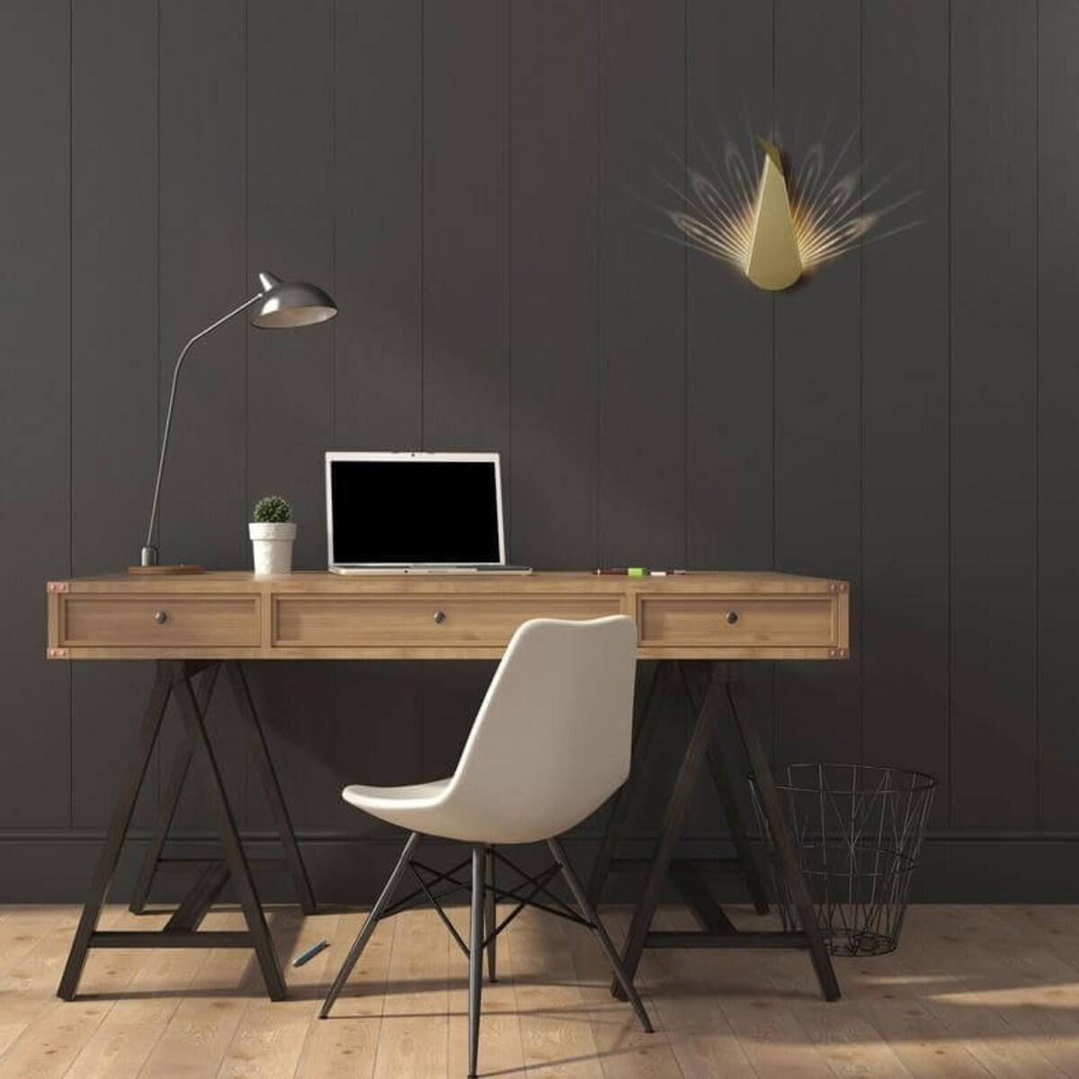 LAMPA ścienna ORIGAMI PAWN-G Abigali metalowa OPRAWA kinkiet LED 3W 3000K paw złoty