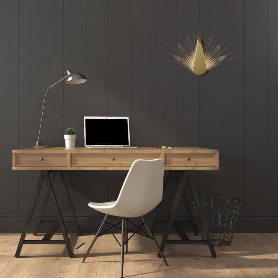 LAMPA ścienna ORIGAMI PAWN-G Abigali metalowa OPRAWA kinkiet LED 3W 3000K paw złoty