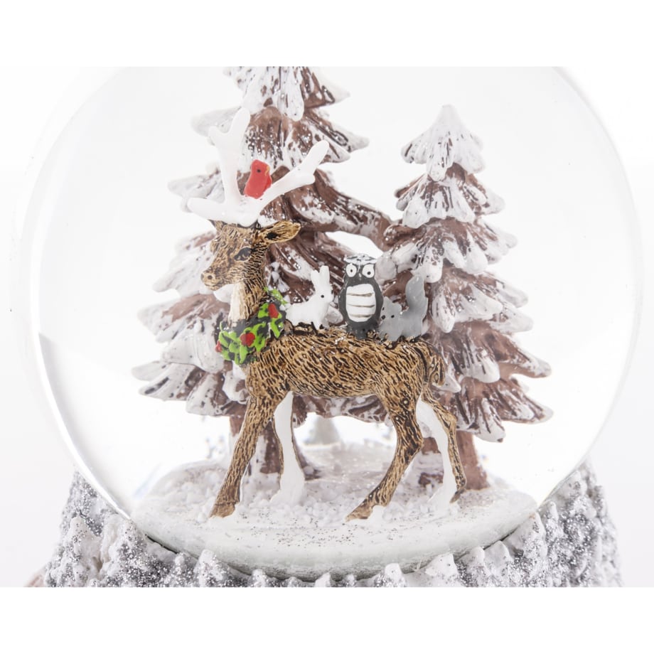 Szklana kula śnieżna z pozytywką 13,5x11x11 cm RENNA NELLA FORESTA