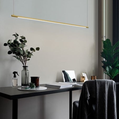 Wisząca LAMPA listwa BUGA LE41356 minimalistyczna OPRAWA zwis LED 20W 3000K tuba złota, Luces Exclusivas