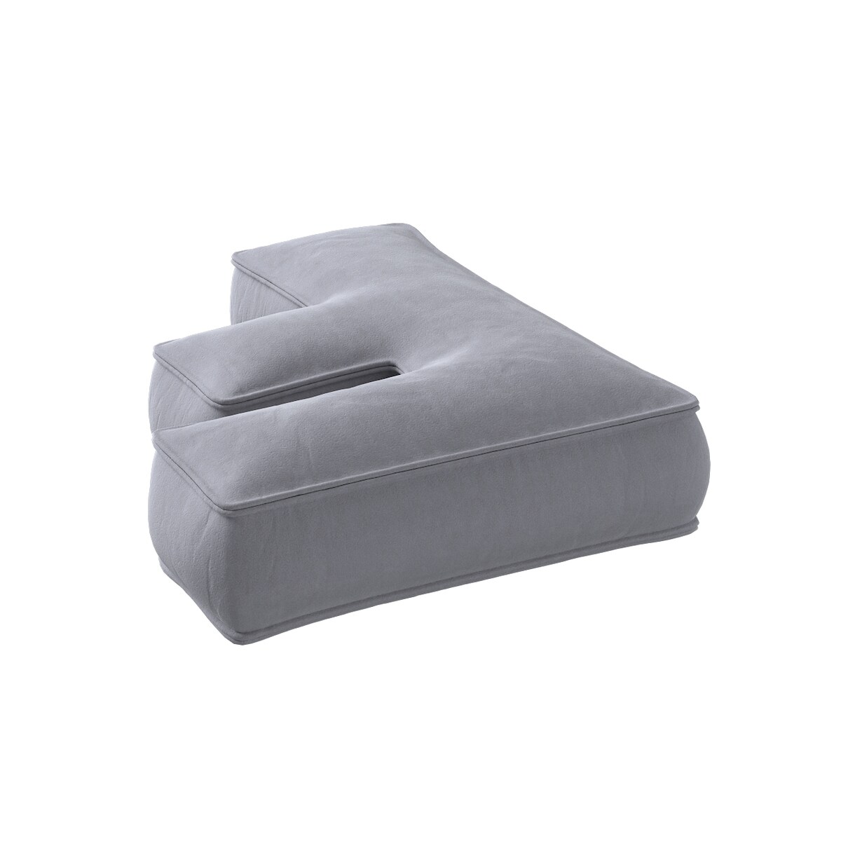 Poduszka literka F, srebrzysty szary, 35x40cm, Posh Velvet