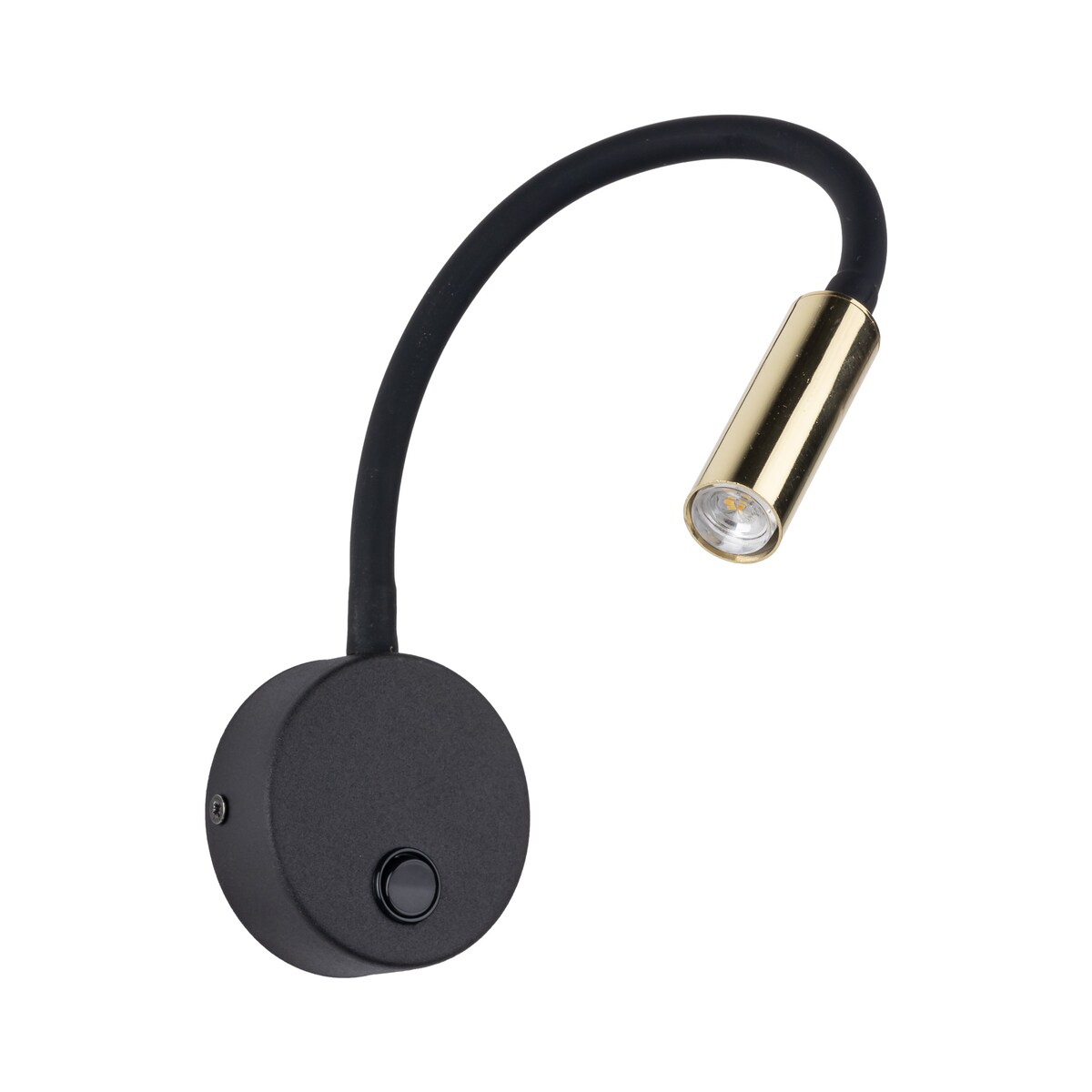 Kinkiet flex LAGOS Black/Gold TK Lighting 10039 z włącznikiem, regulowane ramię, G9, czarno-złoty