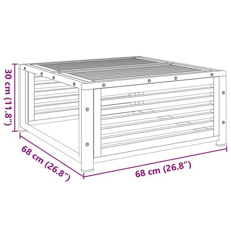 vidaXL Stolik ogrodowy, 68x68x30 cm, lite drewno akacjowe