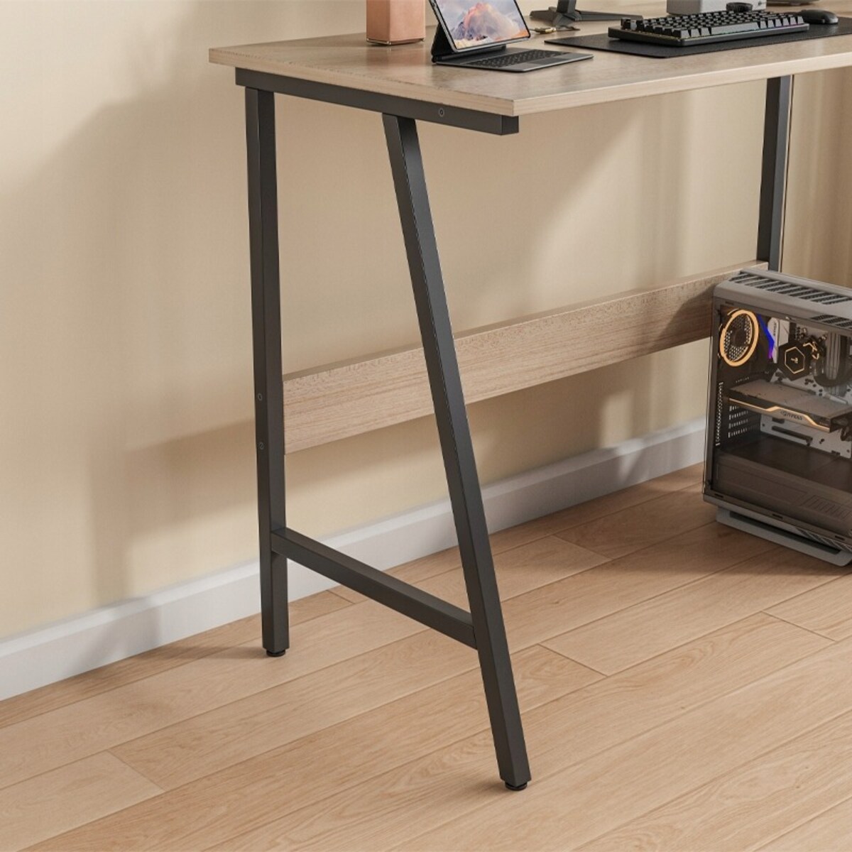 Biurko Komputerowe Loft Industrialne Nowoczesne Szkolne Jasny Dąb 100 Cm