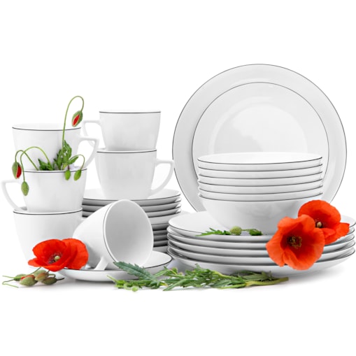 Zestaw obiadowo-kawowy 6os. (30el.) BOSS CZARNY RANT