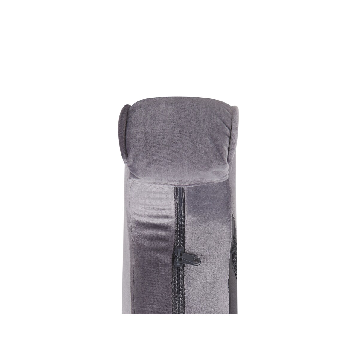 Fotel welurowy z podnóżkiem szary SANDSET