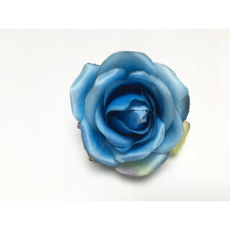 RÓŻA MAŁA sztuczna NIEBIESKA na stroik wiązankę 6szt dekoracja bukiet serce