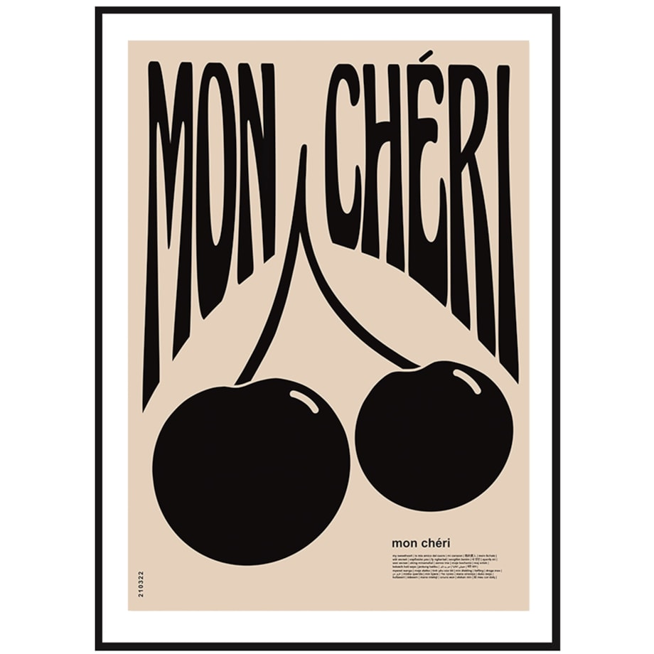 Poster Story, Plakat, Obraz - Mon Cheri Black, wymiary 30 x 42 cm