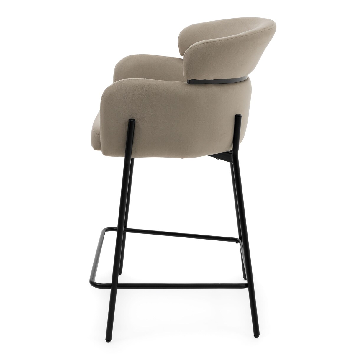 Hoker tapicerowany welurowy do salonu BOLZANO ciemnobeżowy