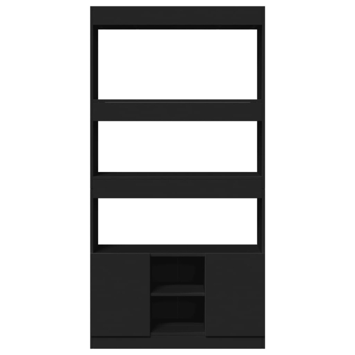 vidaXL Kredens, czarny, 92x33x180 cm, materiał drewnopochodny