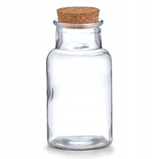 POJEMNIK SZKLANY Z KORKIEM OZDOBNY 250 ml ZELLER PRZECHOWYWANIE DEKORACJA