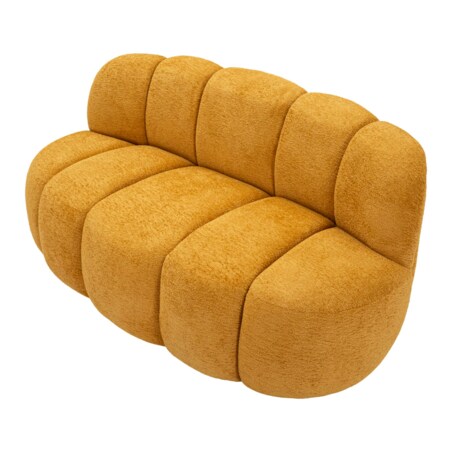 Sofa Ball, kolor musztardowy, poliester i sklejka, 145 x 80 x 69 cm, do salonu, Mauro Ferretti
