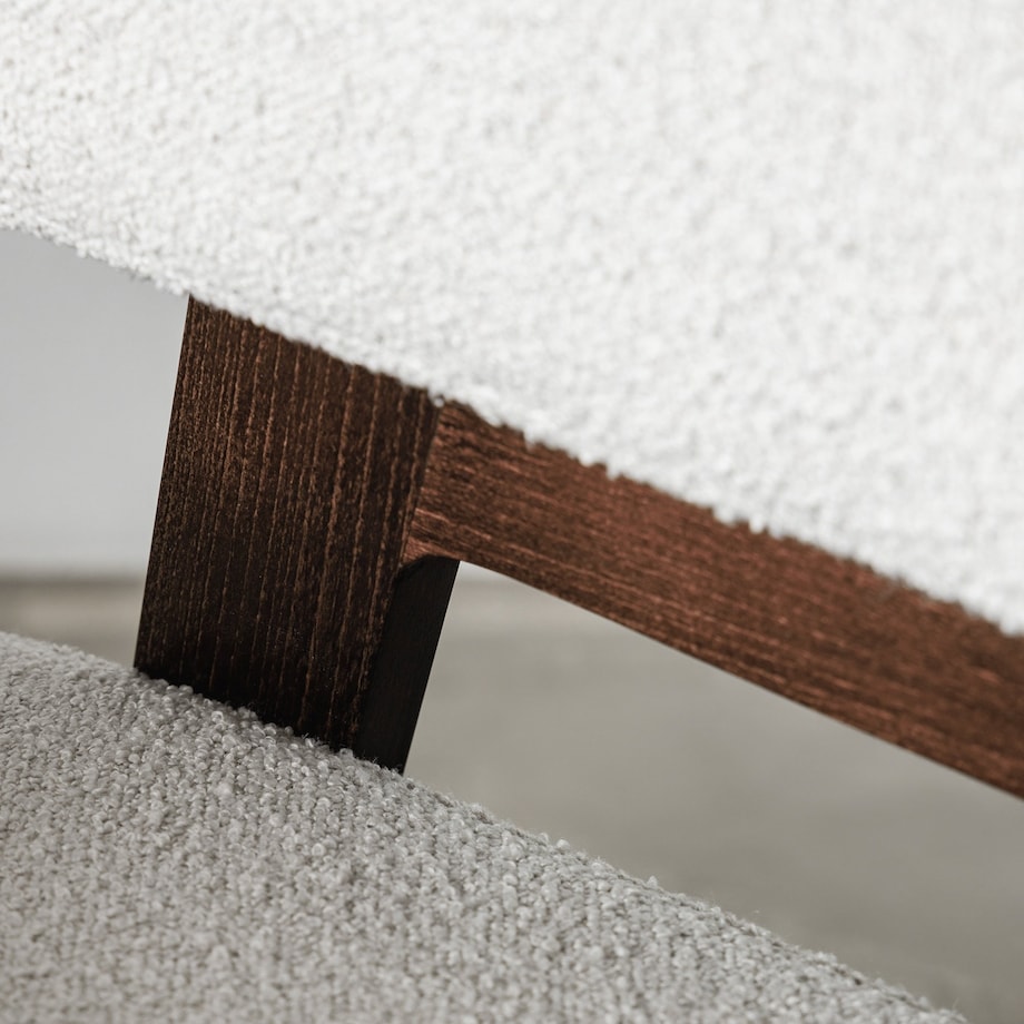 Krzesło tapicerowane, bouclé, jasnobeżowe/orzech Coba