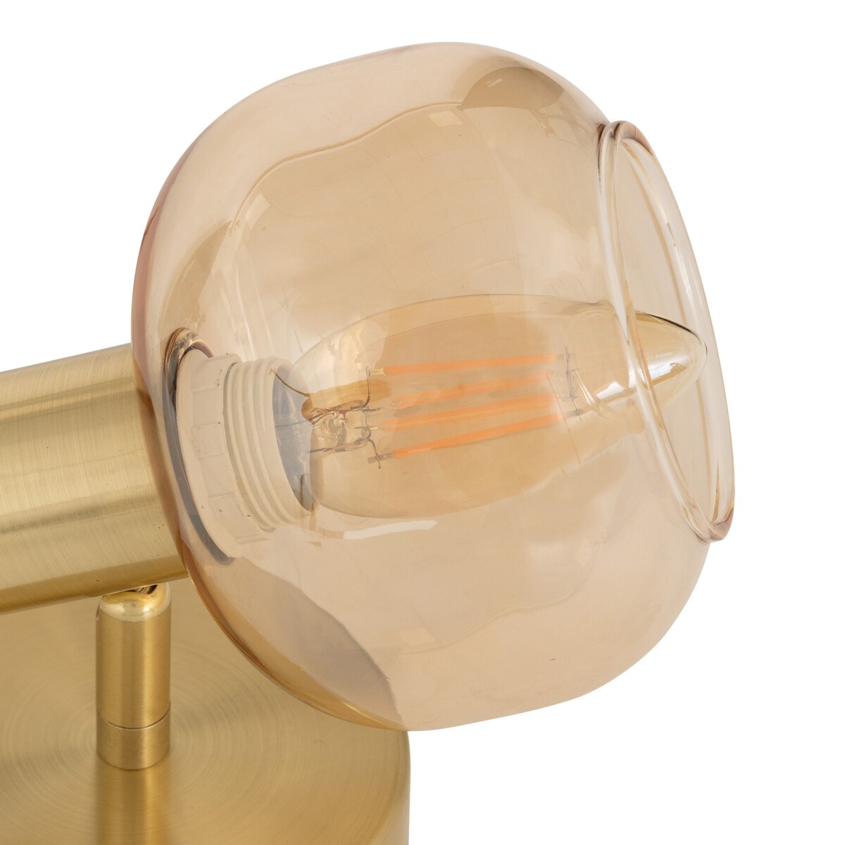 Kinkiet kula PILLA, złoto i szkło, Ø 10 cm