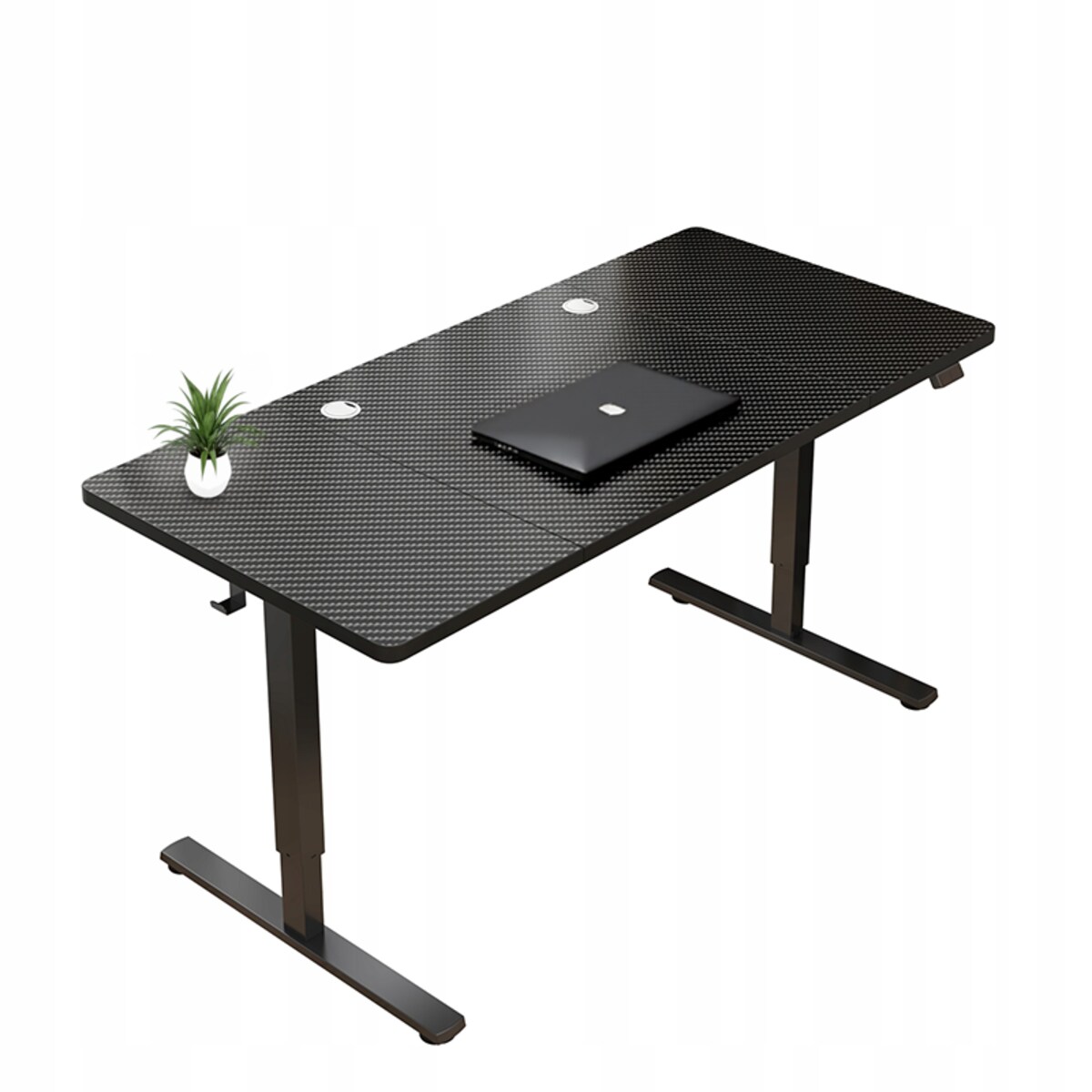 Biurko Elektryczne Podnoszone Czarne 140 cm Regulowane NOWOCZESNE 72-118 cm