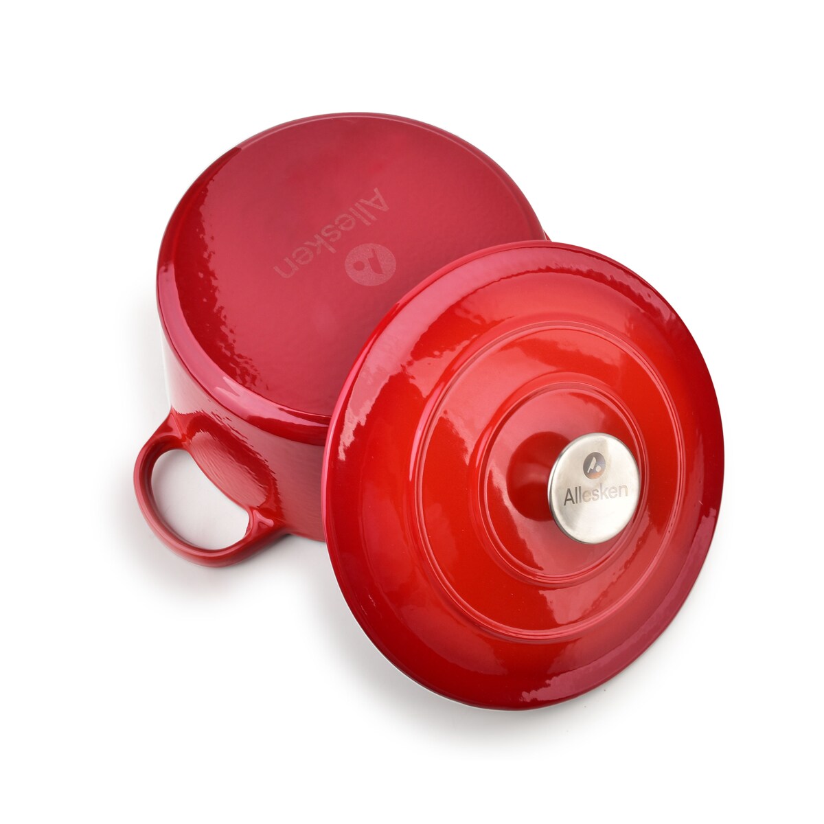 RODELUXE Brytfanna żeliwna emaliowna okrągła 24x31xh17cm z pokrywą