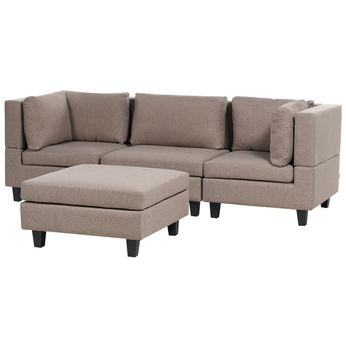 Sofa modułowa 3-osobowa z otomaną brązowa UNSTAD