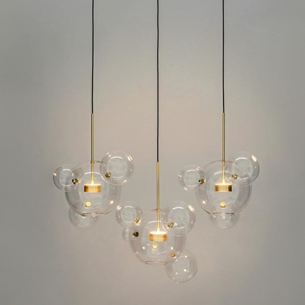 Jadalniana lampa wisząca LED 42W 3000K przezroczysta złota