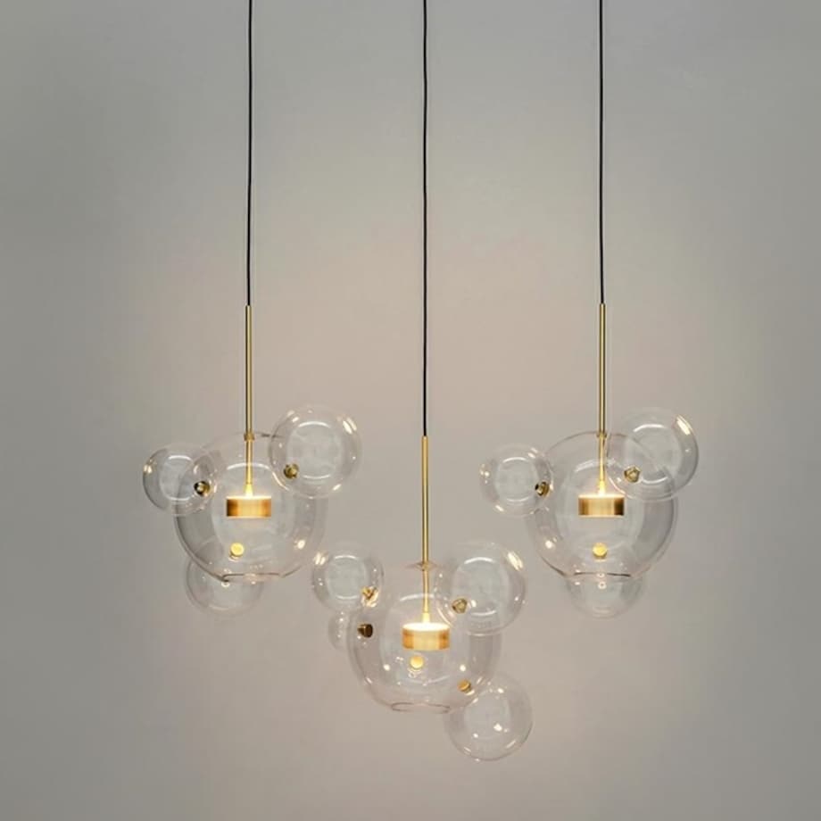 Jadalniana lampa wisząca LED 42W 3000K przezroczysta złota