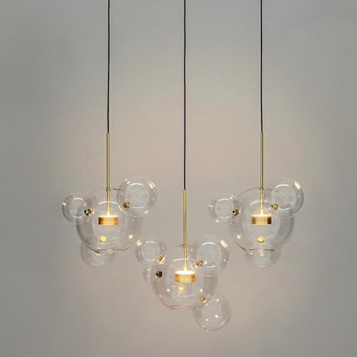 Jadalniana lampa wisząca LED 42W 3000K przezroczysta złota