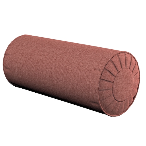 Poduszka wałek z zakładkami, brązowo-koniakowy szenil, Ø20 x 50 cm, City